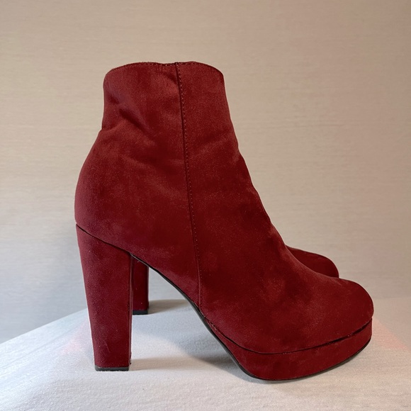 🔥 Bamboo - Maroon Ankle Boots🔥 - Picture 2 of 4